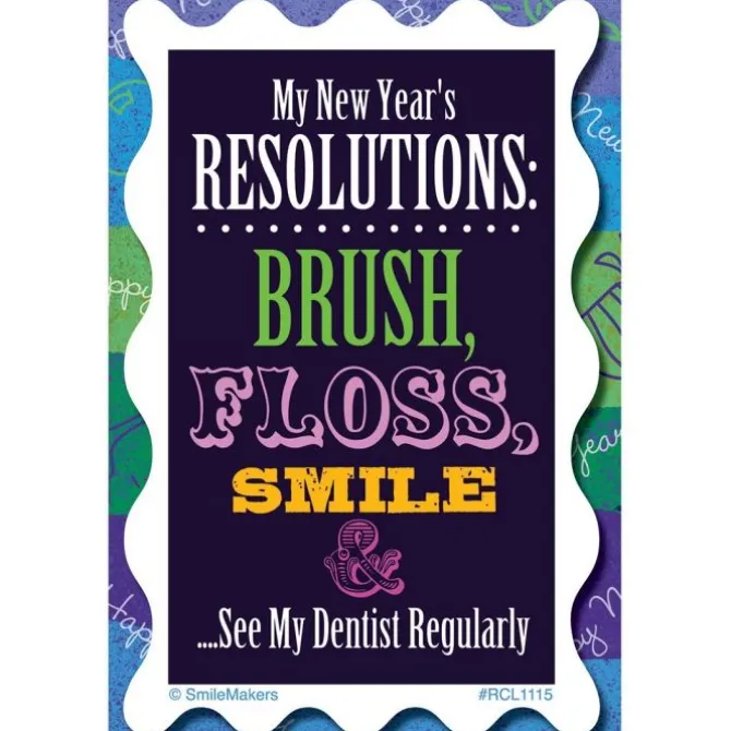 Dental New Year Resolutions Recall Cards
