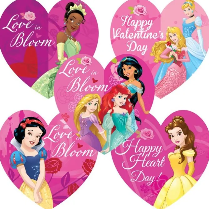 Disney Princess Shaped Valentine's Stickers