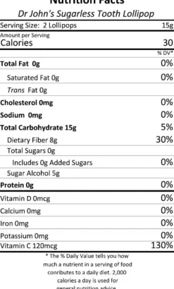 Dr. John's® Sugar Free Sweet Originals Tooth Shaped Fruit Lollipops