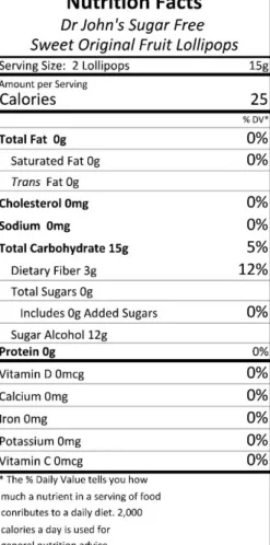 Dr. John's® Sugar Free Sweet Originals Fruit Lollipops