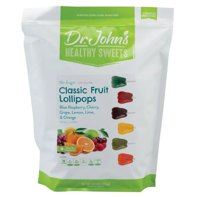Dr. John's® Xylitol Healthy Sweets Tooth Shaped Fruit Lollipops