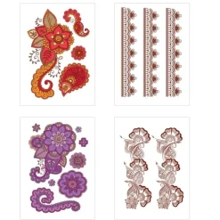 Floral Henna Temporary Tattoos