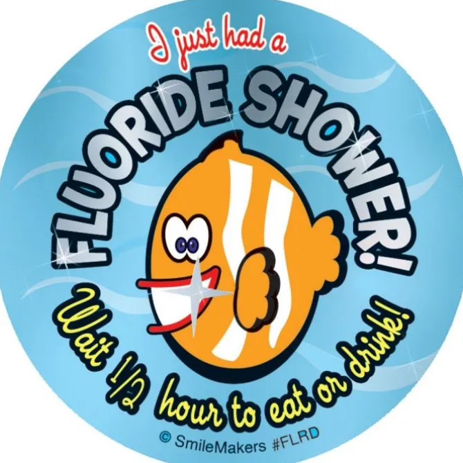 Foil Fluoride Shower Stickers
