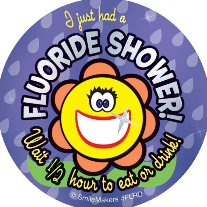 Foil Fluoride Shower Stickers
