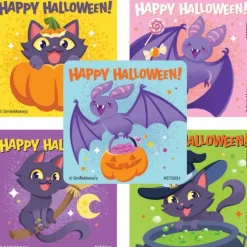 Halloween Cats & Bats Stickers