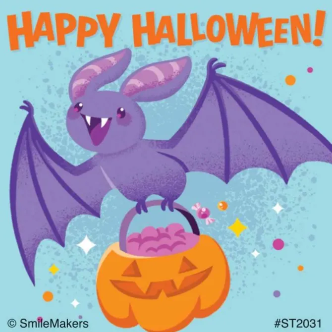 Halloween Cats & Bats Stickers