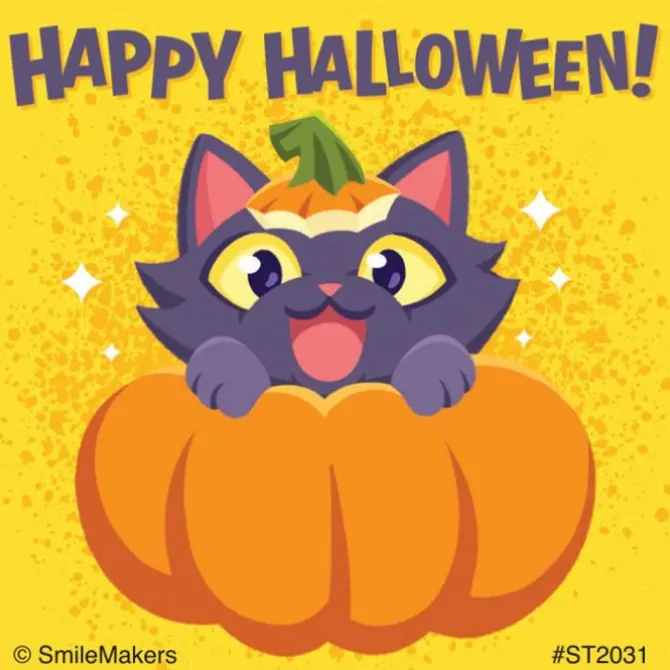 Halloween Cats & Bats Stickers
