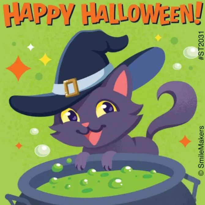 Halloween Cats & Bats Stickers