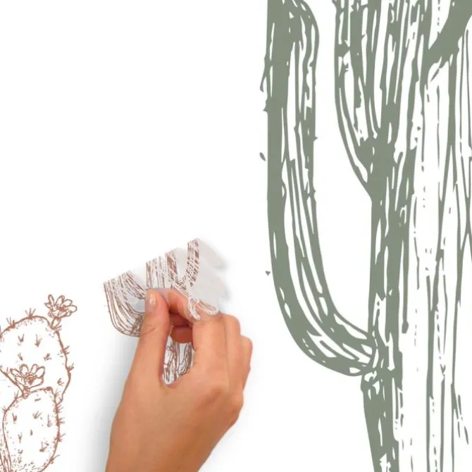 Hand-Drawn Cactus Wall Decals