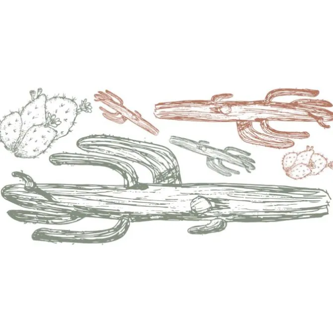 Hand-Drawn Cactus Wall Decals