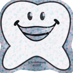 Happy Tooth Shaped Sparkle Stickers