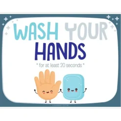 Horizontal Wash Your Hands Wall Decals