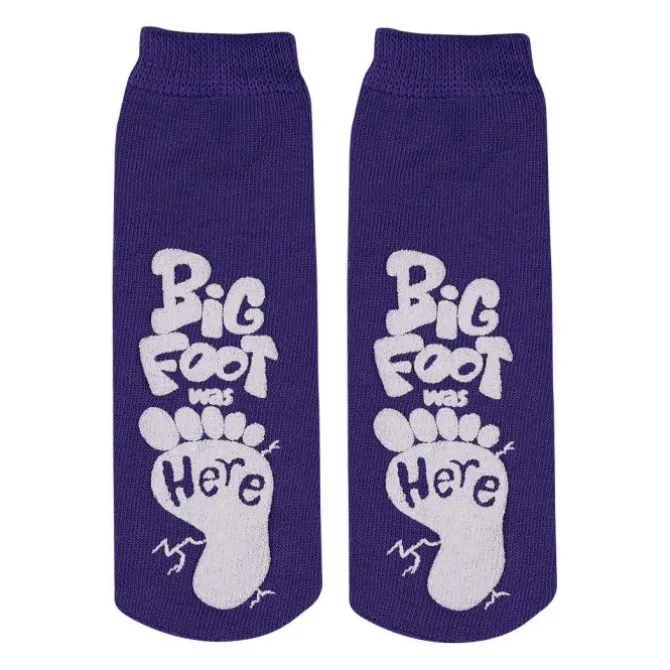 KidCare™ Purple Big Foot Ankle Length Slipper Socks - 1 pair
