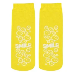 KidCare™ Yellow Smiley Face Ankle Length Slipper Socks - 1 pair