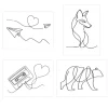 Line Art Temporary Tattoos