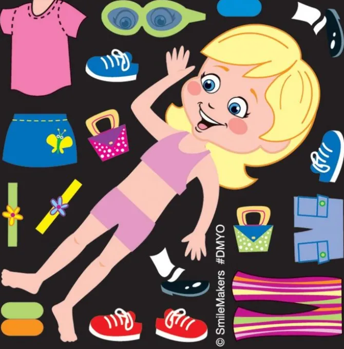 Make-Your-Own Dress-Up Girl Stickers