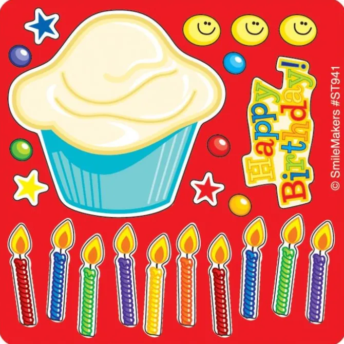 Make Your Own Happy Birthday Cupcake Stickers