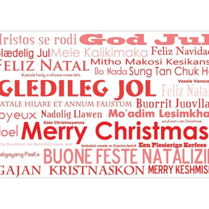 Merry Christmas Languages Greeting Cards