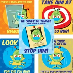 Mr. Flu Bug Stickers