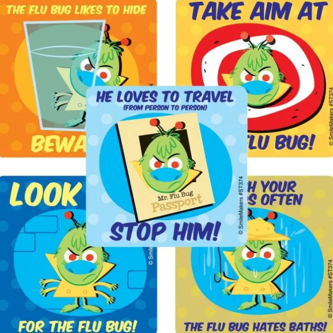 Mr. Flu Bug Stickers