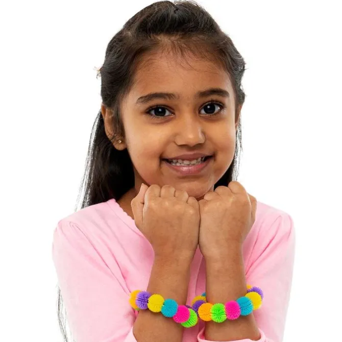 Neon Wooly Ball Bracelets