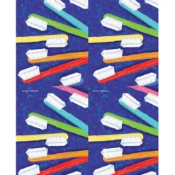 Painted Toothbrushes Laser Cards