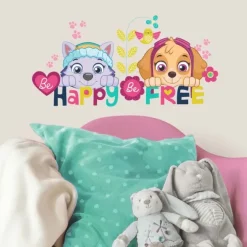 Paw Patrol Skye & Everest Be Happy Quote Wall Decals