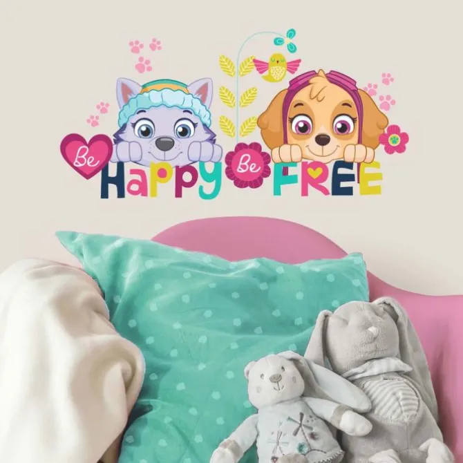 Paw Patrol Skye & Everest Be Happy Quote Wall Decals