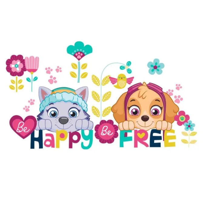 Paw Patrol Skye & Everest Be Happy Quote Wall Decals
