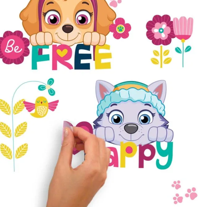 Paw Patrol Skye & Everest Be Happy Quote Wall Decals
