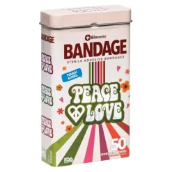 Peace and Love Bandages in Tin