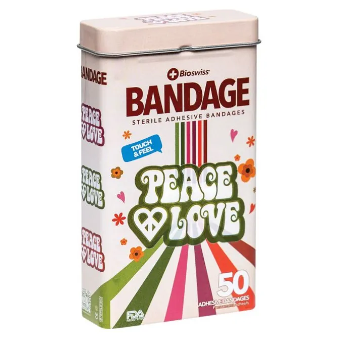 Peace and Love Bandages in Tin