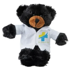 Plush 8" Black Bears with Custom Doctor Coat