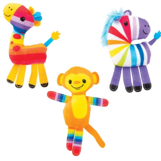 Plush Rainbow Striped Animals