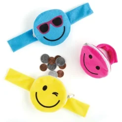 Plush Smiley Coin Purse Slap Bracelets