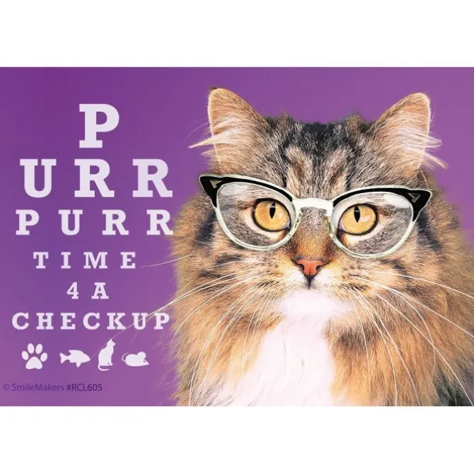 Purring Cat Eye CheckUp Recall Cards
