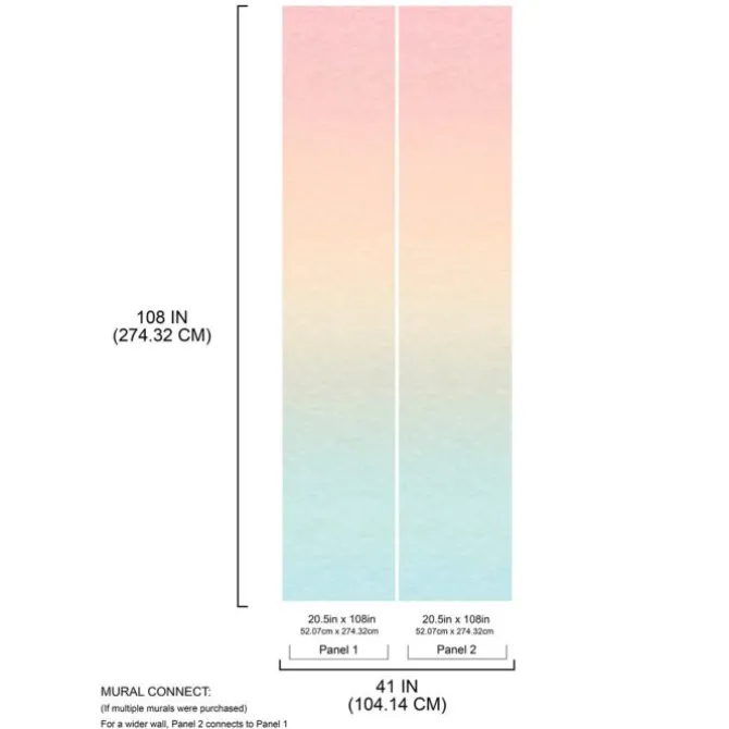 Rainbow Aura Ombre Peel & Stick Wallpaper Mural