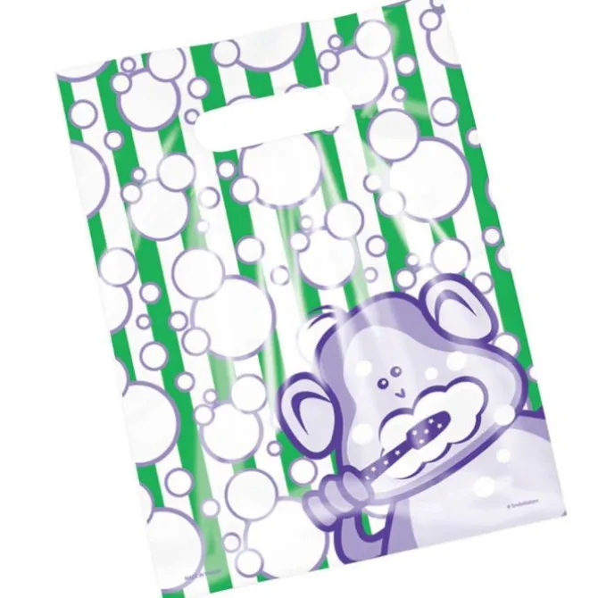 Scatter Brush, Floss, Smile Monkey Bubbles Bags