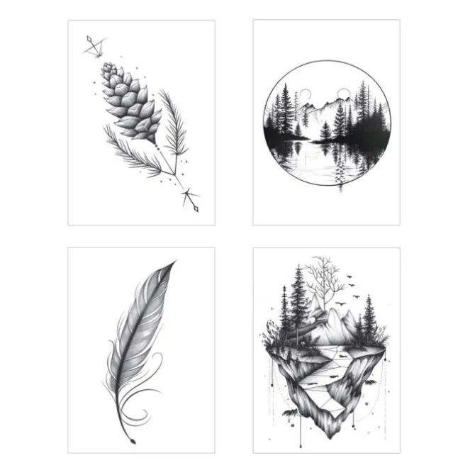 Serene Nature Temporary Tattoos