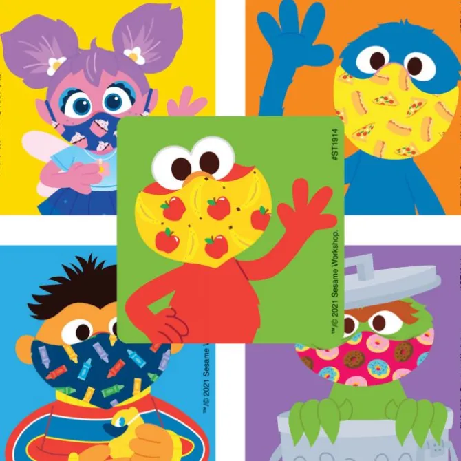 Sesame Street in Masks Stickers