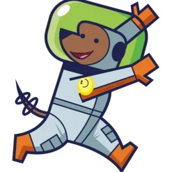 Silly Space Dog Astronaut Wall Decal
