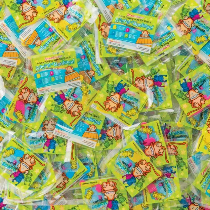 1,000 SmileCare™ Bulk Brush Floss Smile Monkey Single Pack Dental Flossers