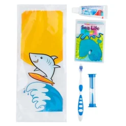 SmileCare™ Youth Shark Zippered Bag Dental Kits