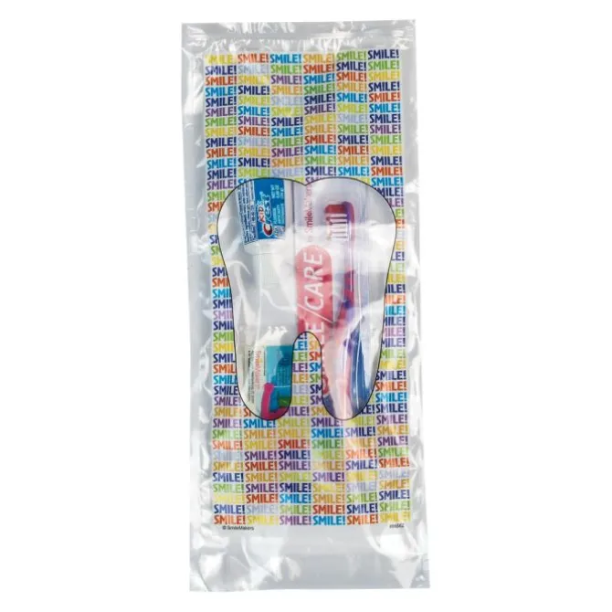 SmileCare™ Youth Smile! Premium Zippered Bag Dental Kits with Flossers