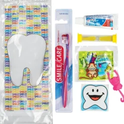 SmileCare™ Youth Smile! Premium Zippered Bag Dental Kits with Flossers