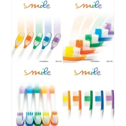 Smile Rainbow Toothbrushes Laser Cards