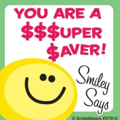 Smiley Says Save Sticker Assortment