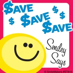 Smiley Says Save Sticker Assortment