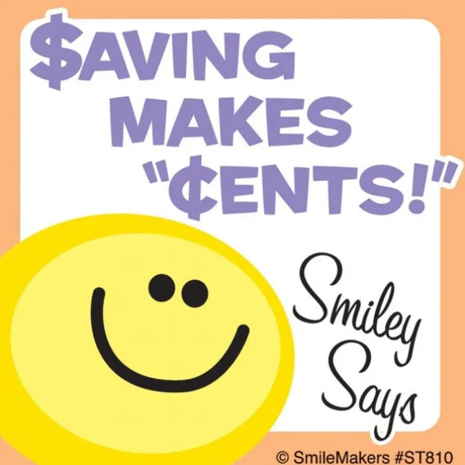 Smiley Says Save Sticker Assortment
