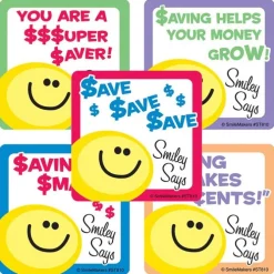Smiley Says Save Sticker Assortment